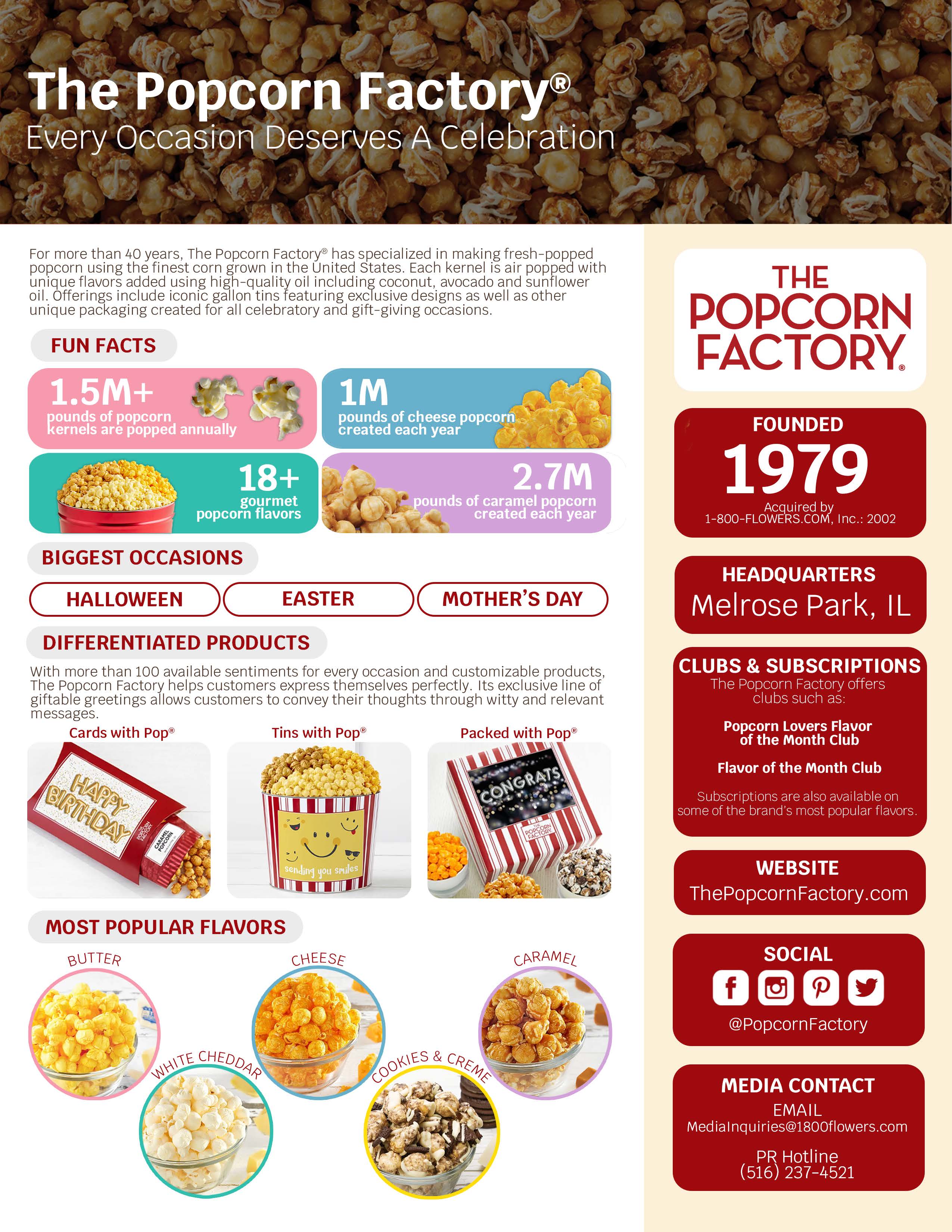 picture of The Popcorn Factory® Fact Sheet