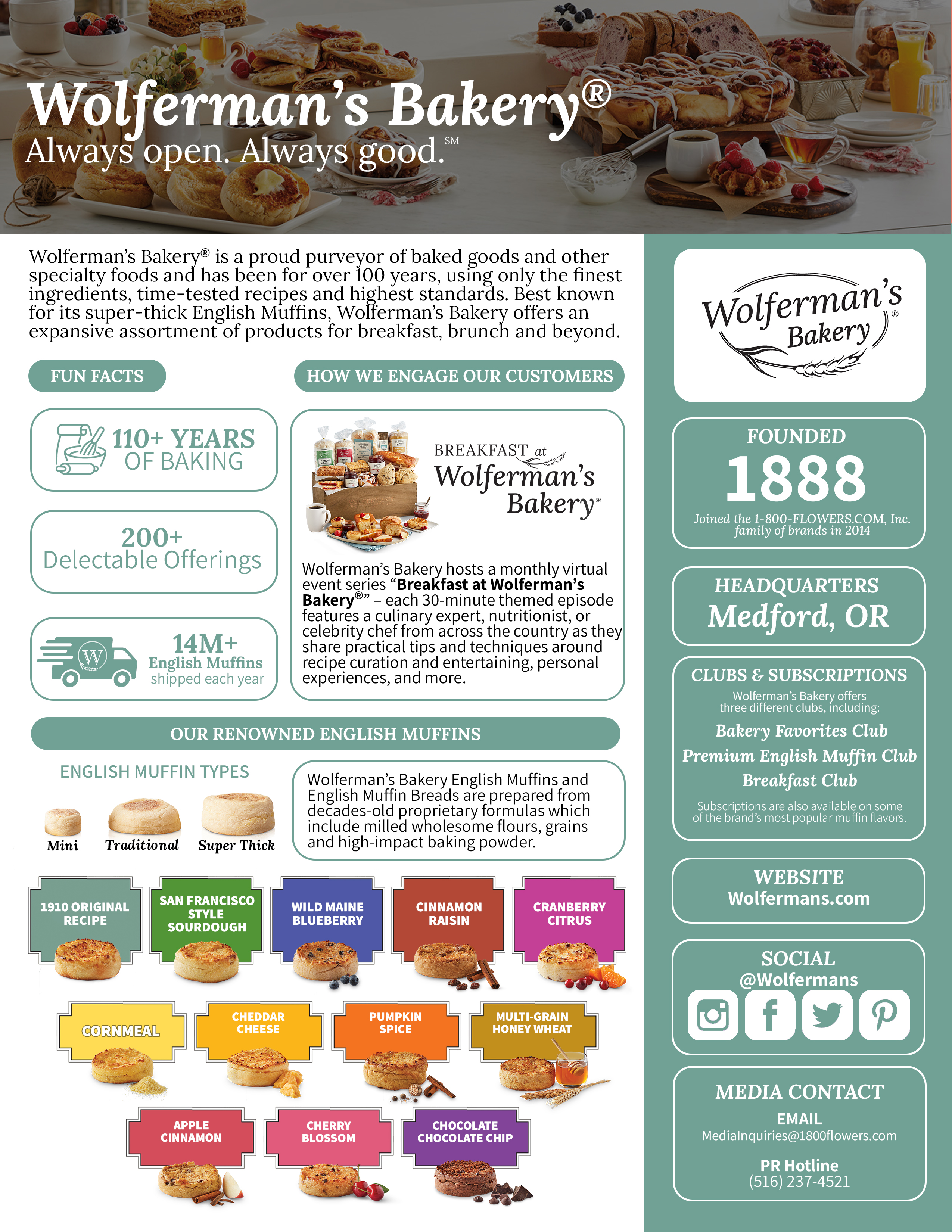 picture of Wolferman's Bakery® Fact Sheet