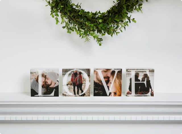 LOVE Personalized Photo Shelf Blocks