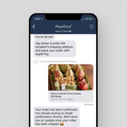 Apple Business Chat with Harry & David
