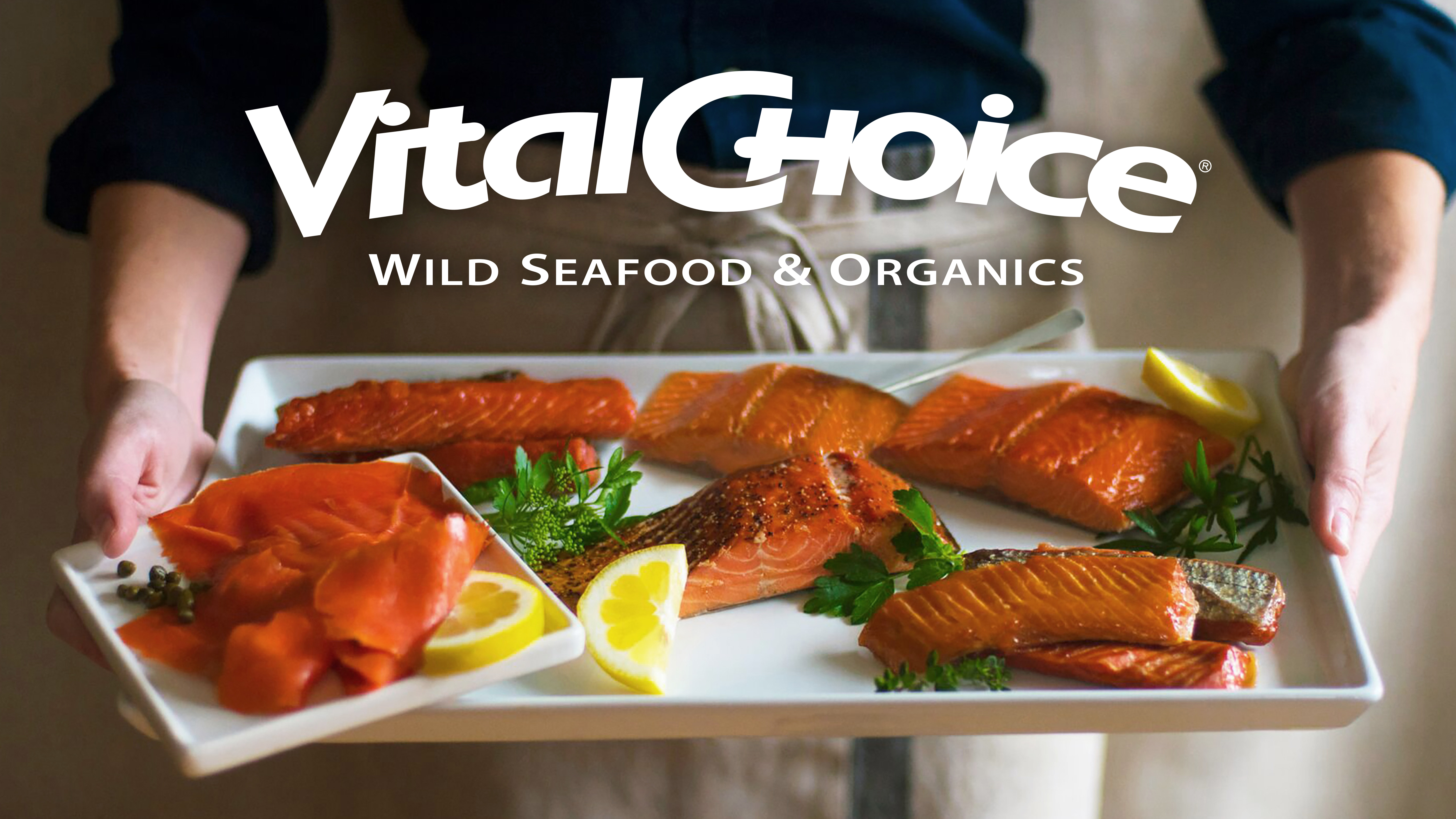 A platter of different types of wild salmon from Vital Choice